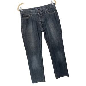 Vintage Y2K Relaxed Straight Jeans 36x30 Faded Black Cotton Streetwear